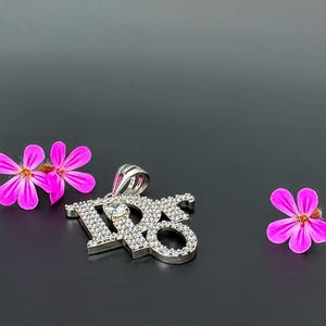 Vintage Dior Rhinestone Pendant | Silver Tone “Dior” Logo Necklace Charm | Y2K Designer Bling | Curated Statement Jewelry