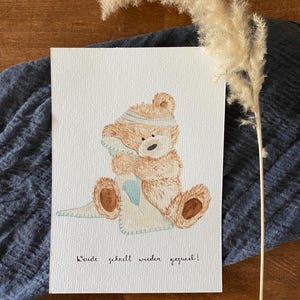 Handgemalte Aquarell Karte Gute Besserung