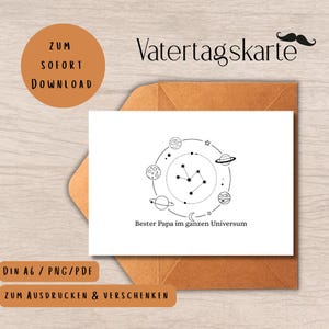 Karte zum Vatertag PDF/PNG A6 | Geschenk für Papa | Digitale Karte Vatertag | Karte zum Ausdrucken | Vatertagsgeschenk zum Download