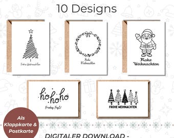 印刷できるクリスマスカード | モダンなデザイン10選 | 直前のプレゼント | シークレットサンタのプレゼント | DIYの小さなクリスマスグリーティングカード