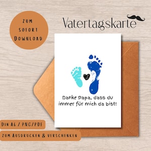 Cartão de Dia dos Pais PNG/PDF A6 | Obrigado pai dizendo | Presente para o pai | Cartão de Dia dos Pais para imprimir | Presente de Dia dos Pais