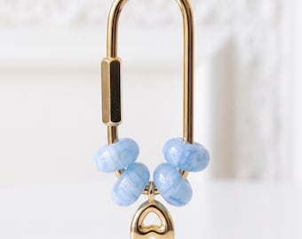 Donut Charm Personalized Initial Keychain, Initial Bag Charm, Gold Plated Tumbler Charm Gift for her, Unique Bridesmaids Gift