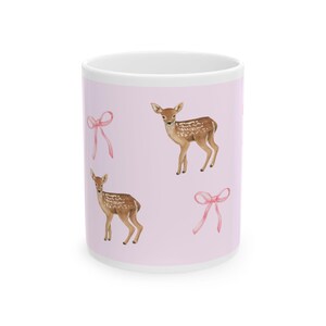 Adorable Fawn Ceramic Mug, Cute Deer Design, Gift for Nature Lovers, Coffee Tea Cup, Perfect for Birthdays, Baby Showers, Holidays