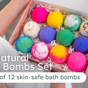 Bath Bomb Gift Set – 12-Pack Variety | Natural Handmade Bath Bombs for Women, Self Care, Spa Gift Box, Relaxation & Aromatherapy