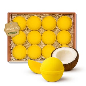 Coconut Mango Bath Bomb Gift Set 12 Pack Tropical Handmade Spa Gift