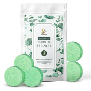 16-Pack Eucalyptus/Menthol Shower Steamers Gift Set – Aromatherapy Shower Bombs – Spa Gift for Men & Women – Refreshing and Uplifting Scents