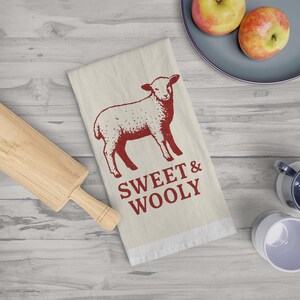 Pano de prato Sweet & Wooly Farmhouse, decoração rústica de cozinha, presente para cozinheiros domésticos, toalha com estampa de ovelha, toalha de cozinha estilo country