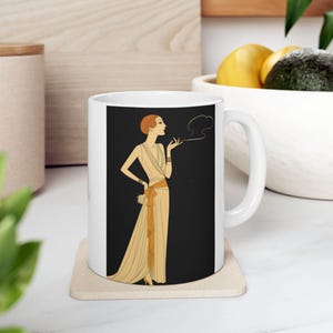Art Deco Mug, Elegant Fashion Mug - Vintage Style, Coffee Cup Gift, Tea Lover&#39;s Mugs, Fashion Illustration, Stylish Kitchen Decor, Art [...]