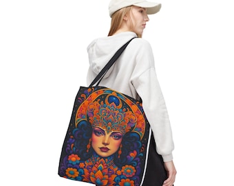 Bohemian Tote Bag, Colorful Floral Shopper, Eco-Friendly Market Bag, Gift for Her, Festival Accessory, Art Print Purse