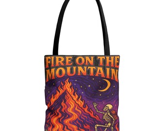 Bolso "Fuego en la Montaña", diseño psicodélico inspirado en los muertos, Grateful Dead, regalo de Dead Head, estilo hippie, estilo bohemio.