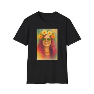 Flower Power Unisex T-Shirt, Retro Graphic Tee, Boho Style Shirt, Perfect for Festivals, Gift for Music Lovers, Vintage Vibe Tee image 2