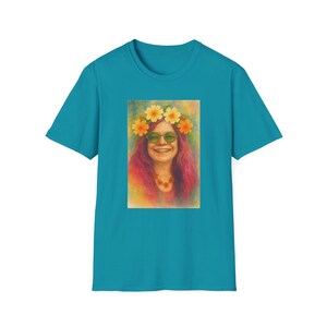 Flower Power Unisex T-Shirt, Retro Graphic Tee, Boho Style Shirt, Perfect for Festivals, Gift for Music Lovers, Vintage Vibe Tee image 6