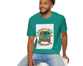 Retro Grateful Dead T-Shirt, Vintage Music Tee, Festival Shirt, Bohemian Style, Hippie Gift, Unisex Band Top