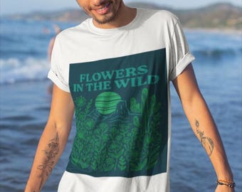 Flowers in the Wild Unisex Softstyle T-Shirt, Nature Lover Tee, Casual Wear, Eco-Friendly Gift, Outdoor Vibes, Adventure Apparel