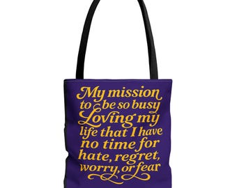 Bolsa de tela con mensaje positivo, cita inspiradora, bolsa ecológica, regalo para ella, accesorio motivacional, uso diario.