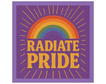 Radiate Pride, LGBTQ Rainbow Sunburst magnet, Bold Pride Month Design, Queer Joy Gift, Inclusive Love Apparel, Radiant Pride Mug