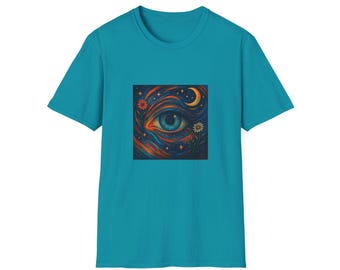 Mystical Eye T-Shirt - Artful Tees for Nature Lovers, Boho Style, Gift for Him/Her, Celestial Shirt, Festival Wear, Unisex Tee