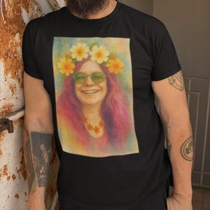 Flower Power Unisex T-Shirt, Retro Graphic Tee, Boho Style Shirt, Perfect for Festivals, Gift for Music Lovers, Vintage Vibe Tee image 1