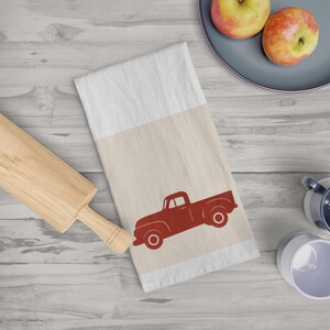 ヴィンテージ トラック ティータオル、素朴なキッチン装飾、農家のギフト、家庭料理に欠かせないアイテム、レトロなホームアクセサリー、キッチンタオル [...]