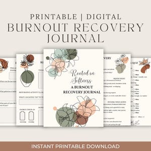 Burnout Recovery Journal | Digital Self-Care Workbook | Printable Mental Health Planner | Rest + Boundaries Tracker | Instant Download