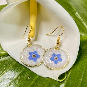 Orecchini Donna In Legno E Resina Blu - A Forma Di Semicerchio, Stile Boho Artigianale Vurma - 2