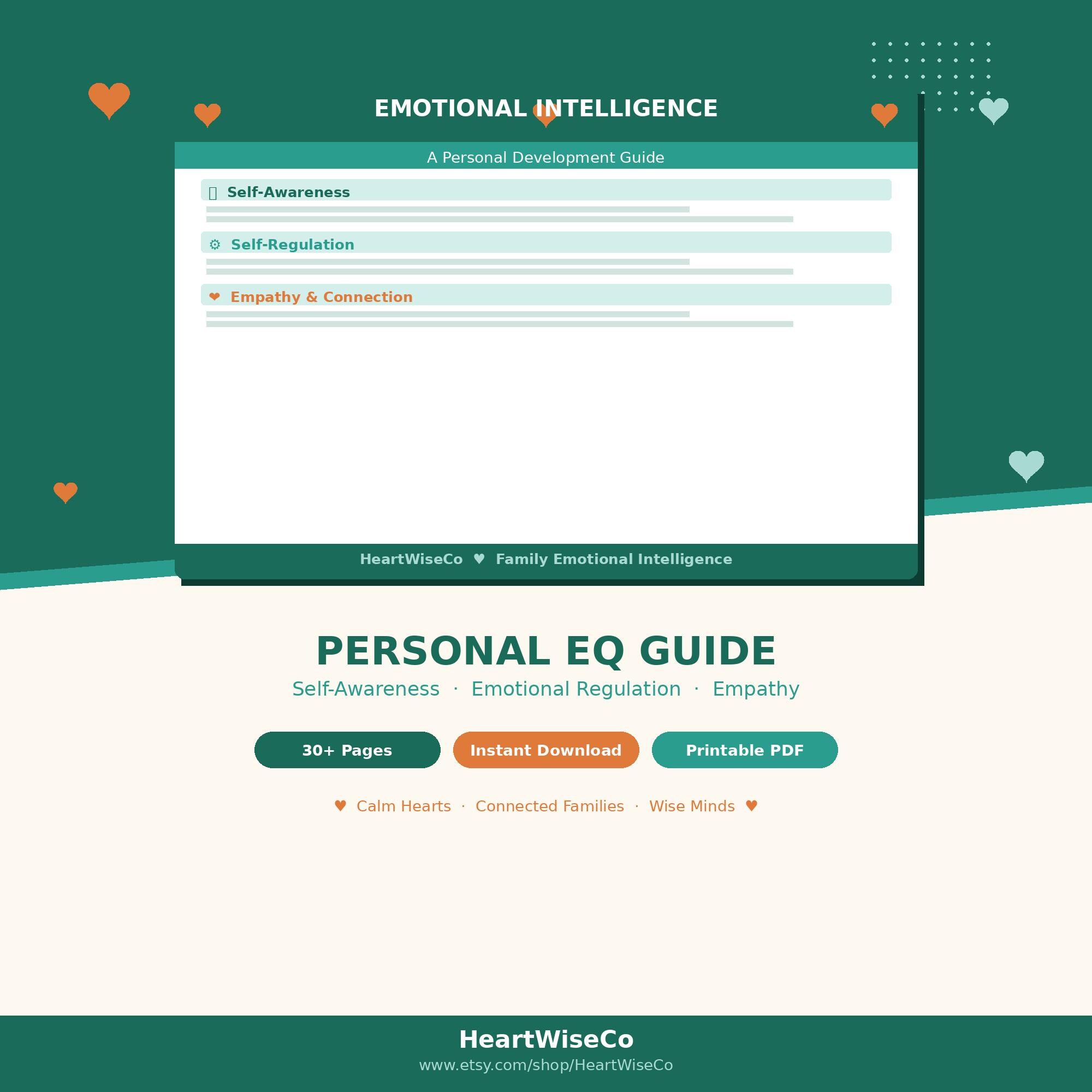 Emotional Intelligence Guide Personal EQ Workbook Self-awareness PDF ...