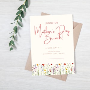 Mother&#39;s Day Brunch Invitation, Mother&#39;s Brunch, Brunch Flyer, Mother&#39;s Day Brunch Invite, Floral Mother&#39;s Day Brunch, Brunch Invite