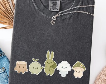 Whimsical Forest Spirit T-Shirt: Cottagecore Nature Tee