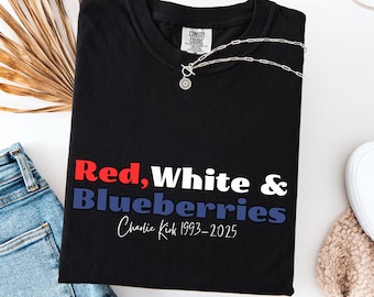 Camiseta patriótica en rojo, blanco y arándanos: camiseta conmemorativa de colores cómodos