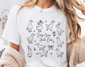 Camiseta divertida para tía: Camiseta de colores cómodos del Silly Goose Club