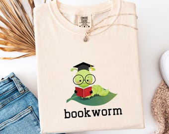 Boekenwurm Comfort Colors®-shirt, leuk lees-T-shirt voor boekenliefhebbers, bedrukt leesgrage shirt, literatuurcadeau, gezellig T-shirt esthetiek lezer