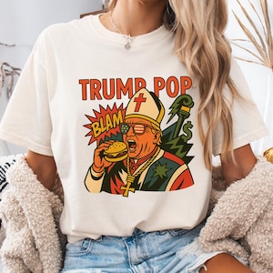 Camiseta de hamburguesa con el Papa Trump: un divertido regalo de humor político