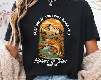 Fishers of Men Comfort Colors T-Shirt: Christian Fishing Tee