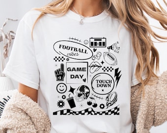 Retro Football Graphic Tee: Game Day T-Shirt - Comfort Colors