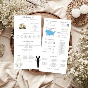 Infographic Wedding Program Template, DIY Bride Printable Wedding Day, Instant Download Wedding Ceremony, Modern Infographic for Weddings