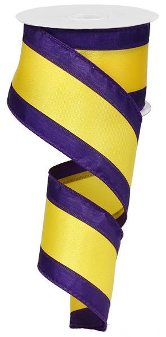 2.5 Inch Purple Yellow Ribbon RN5458CN College Ribbon Mesh Etsy