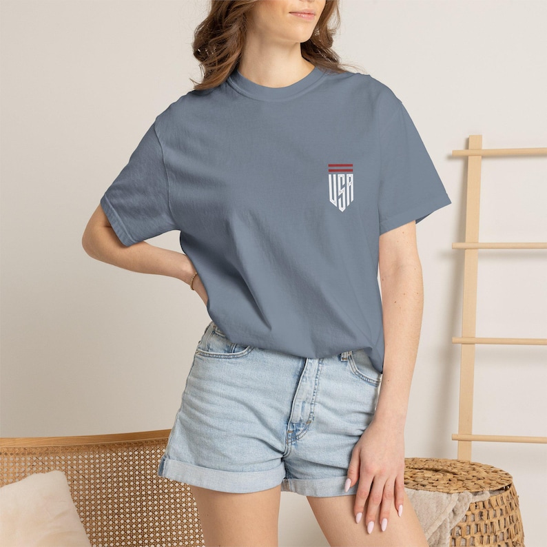 USMNT Football Club Shirt, Comfort Colors Soccer Tee, USA Soccer Fan Shirt, USMNT Graphic Tee, World Football Shirt image 7