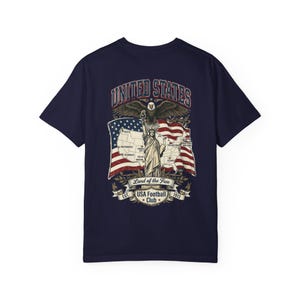 USMNT Football Club Shirt, Comfort Colors Soccer Tee, USA Soccer Fan Shirt, USMNT Graphic Tee, World Football Shirt image 4