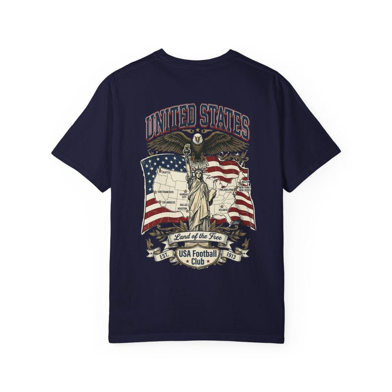 USMNT Football Club Shirt, Comfort Colors Soccer Tee, USA Soccer Fan Shirt, USMNT Graphic Tee, World Football Shirt image 4