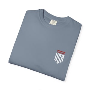 USMNT Football Club Shirt, Comfort Colors Soccer Tee, USA Soccer Fan Shirt, USMNT Graphic Tee, World Football Shirt image 6