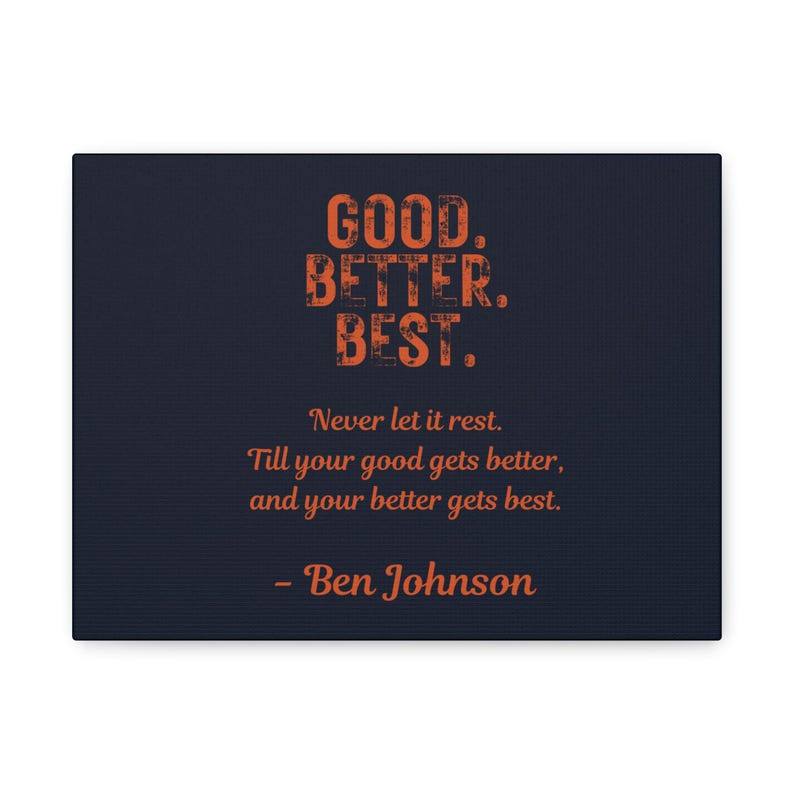 Good Better Best Canvas | Motivational Football Wall Art | Vintage ...