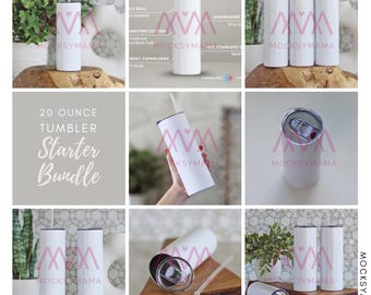 20 oz Tumbler Mockup Bundle, Digital 20 oz Tumbler Mock Up Kit, POD Tumbler Mockup Bundle, Print on Demand Sublimation 20 ounce Tumbler Mock