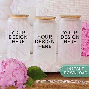 Frosted Cup Tumbler Mockup, Blank Frosted Glass Coffee Cup Mock Up, Real Product Mock, POD Tumbler Mockup Sublimation Frosted Glass Cup Mock