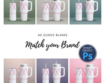 40oz  20oz Tumbler Blanks, Smart Object 40 oz Tumbler, Real Product Mock, POD Tumbler Mockup, Digital 40 ounce and 20 ounce Tumbler Mocks