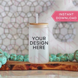 Frosted Cup Tumbler Mockup, Blank Frosted Glass Coffee Cup Mock Up, Real Product Mock, POD Tumbler Mockup Sublimation Frosted Glass Cup Mock