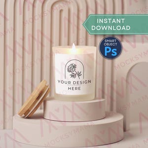 8oz Frosted Candle Mockup, Inner Circle Prints Glass Candle Mock Up, ICP Candle Mockup, Print on Demand Sublimation 8oz Frosted Candle Mock