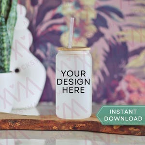 Frosted Cup Tumbler Mockup, Blank Frosted Glass Coffee Cup Mock Up, Real Product Mock, POD Tumbler Mockup Sublimation Frosted Glass Cup Mock