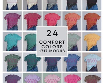 Comfort colors mockup bundle, Comfort Colors Flatlay mockup 1717, TShirt digital mockup bundle, pod mockup tee shirt, Flat Lay mockup bundle