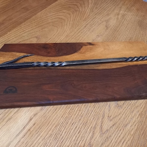 Hand Forged Fire Poker: Twisted Handle, Beeswax Finish, handmade.