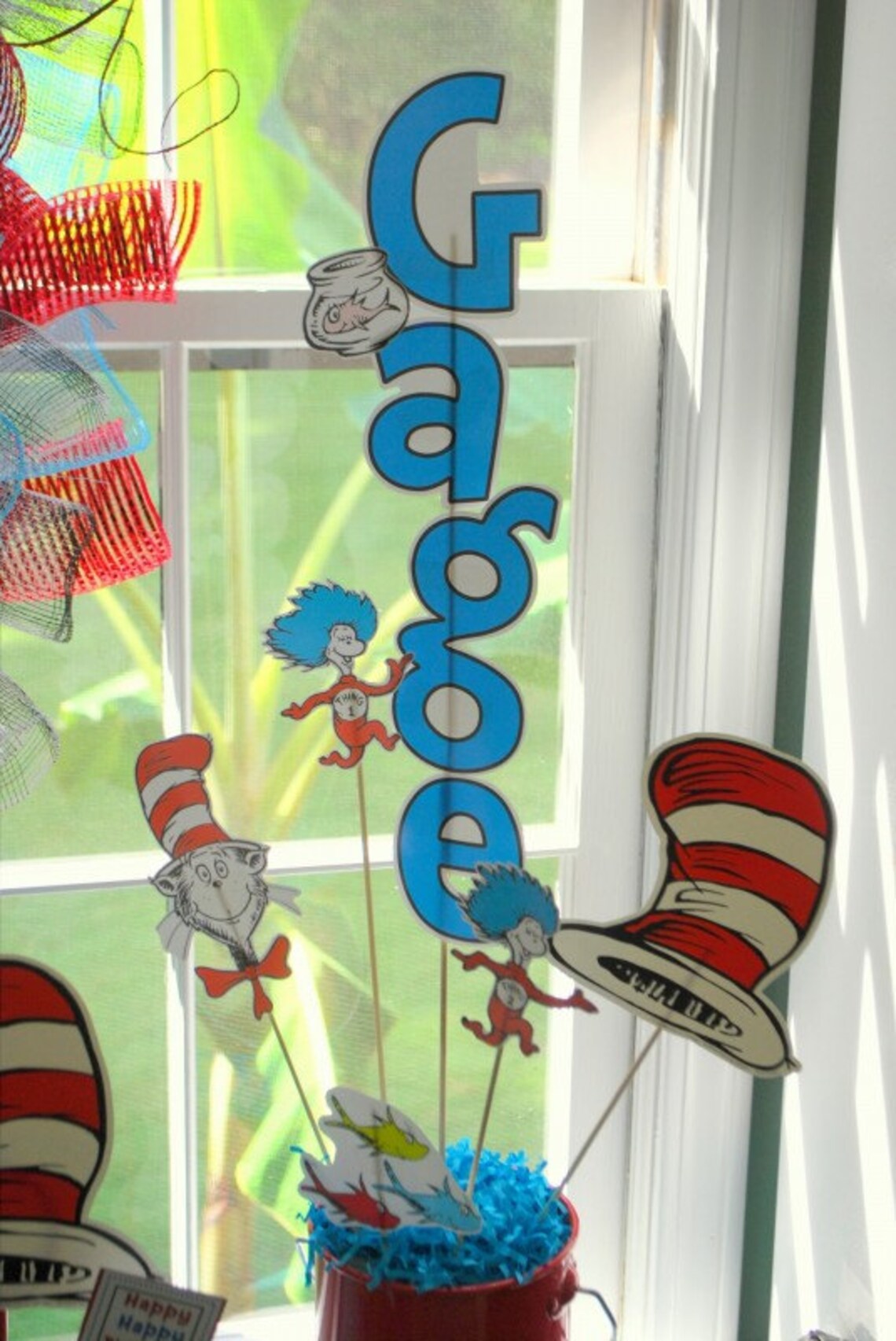 SALE Cat in the Hat Happy Birthday Banner Etsy